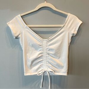 White Hollister off the shoulder top